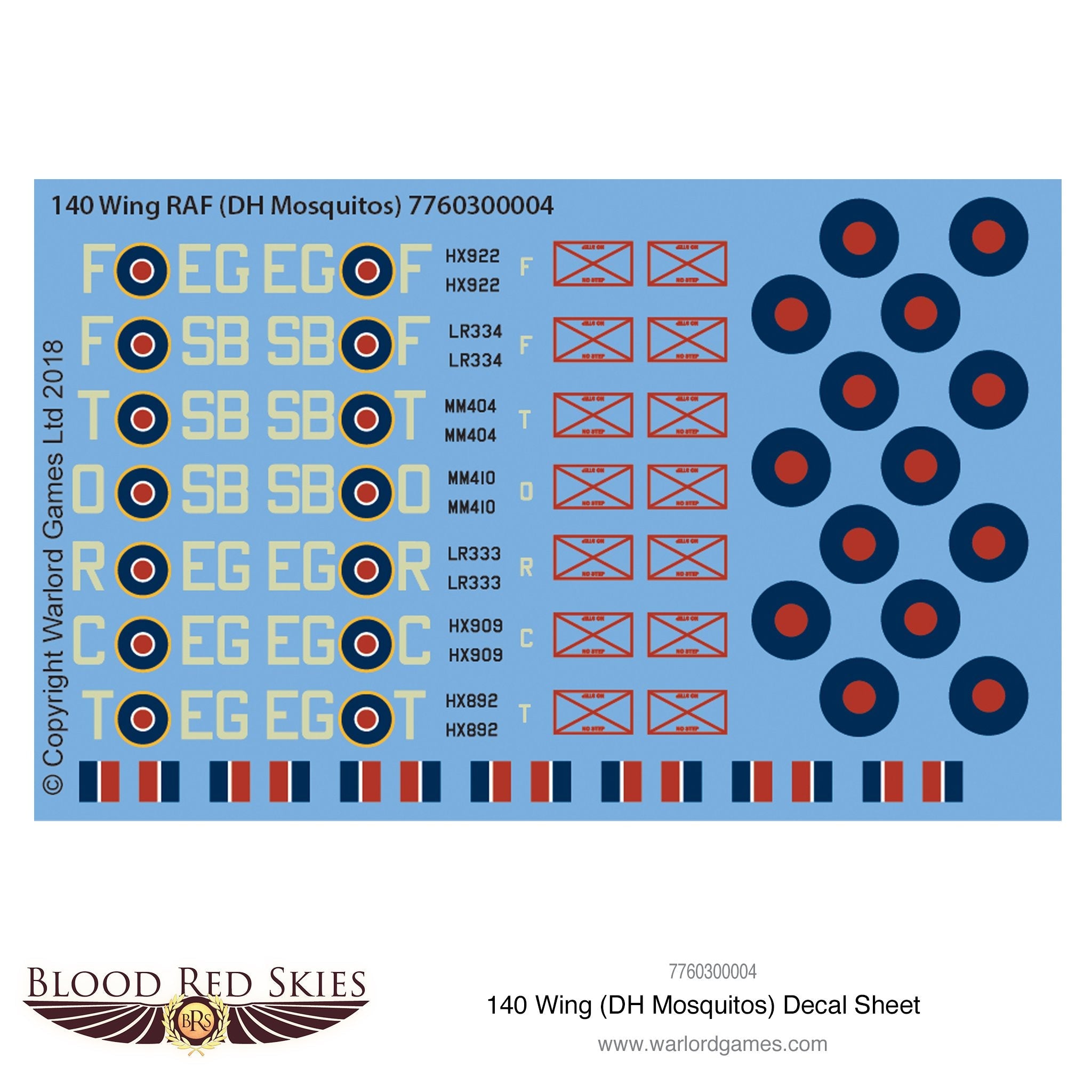 140 Wing (DH Mosquitos) decal sheet