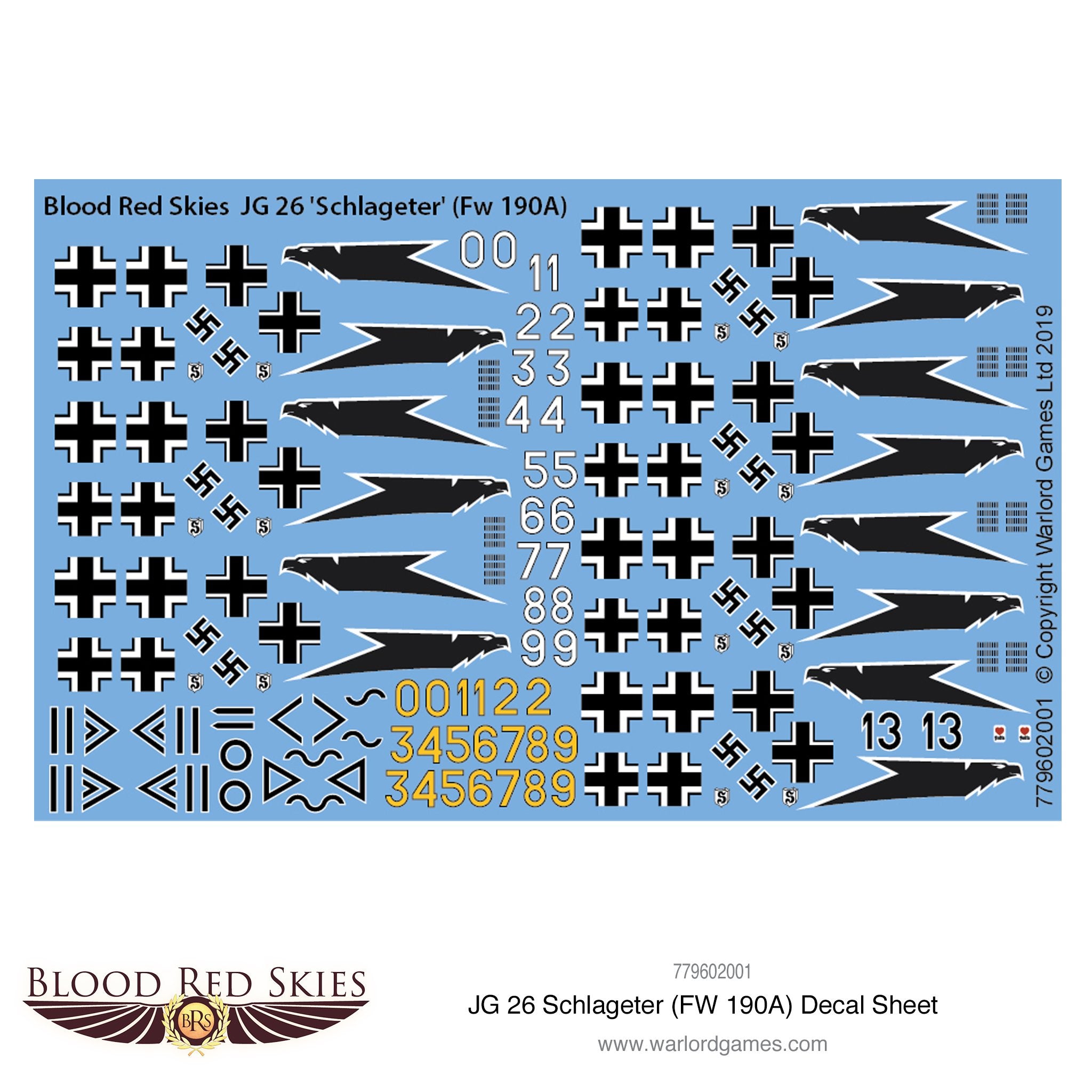 JG 26 Schlageter (Fw 190A) decal sheet