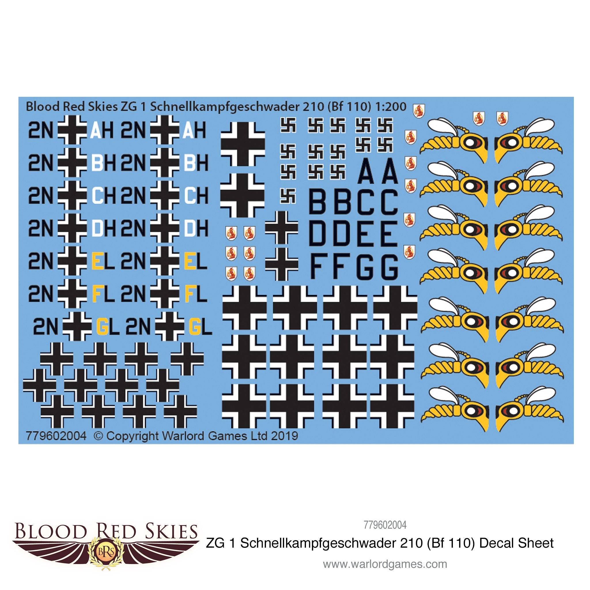 ZG 1 Schnellkampfgeschwader 210 (Bf 110) decal sheet