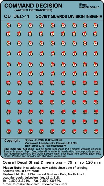 Soviet Guards Division Markings