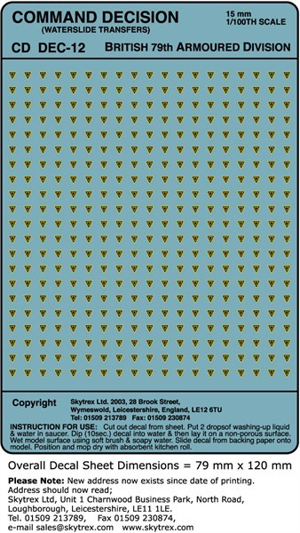 British 79th Armoured Division Markings (15mm)
