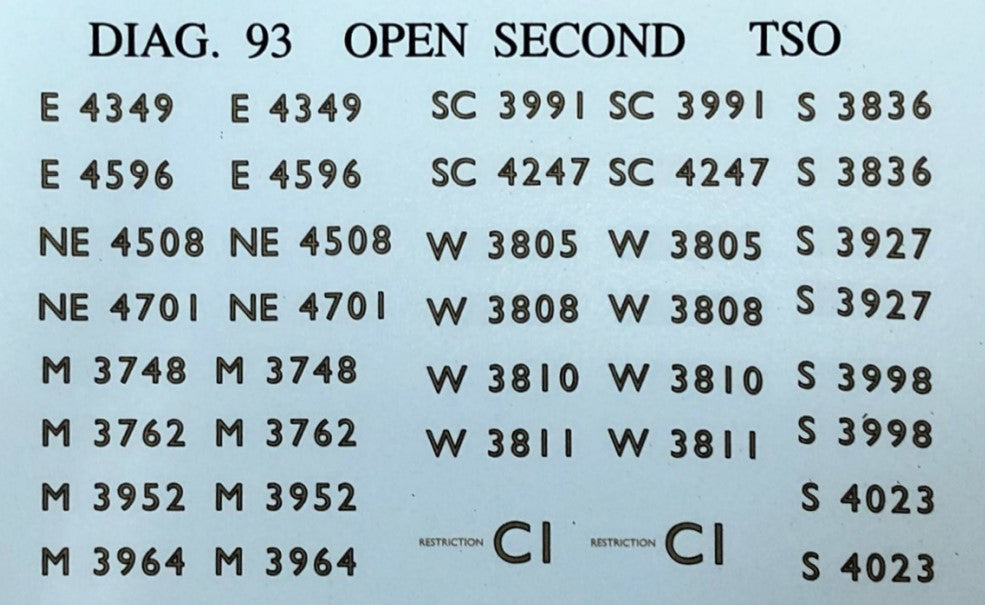 Diag. 93 Open Second TSO (2 Pack)
