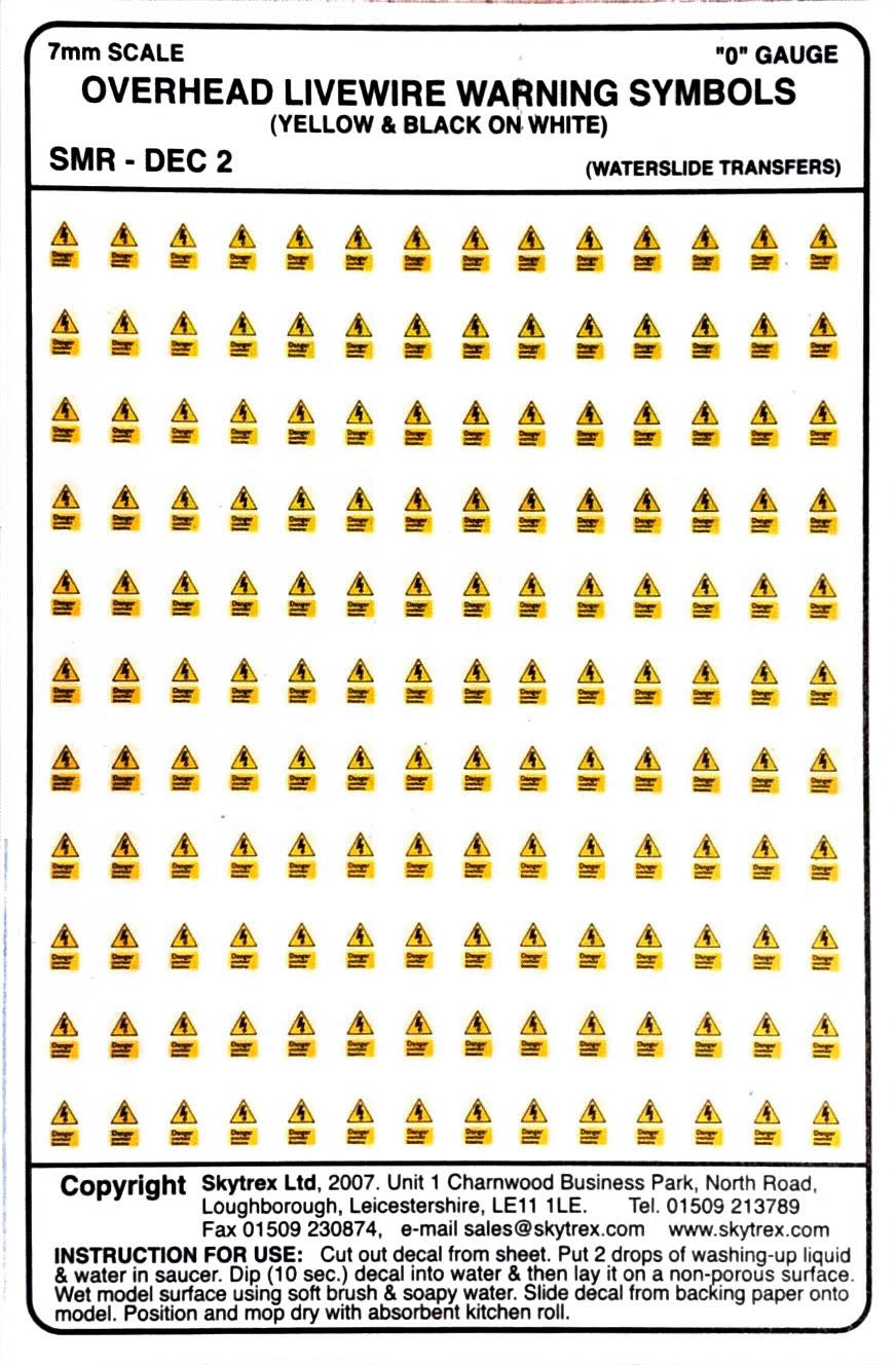 Over head Livewire Warning Symbols Decals (Pack 2)