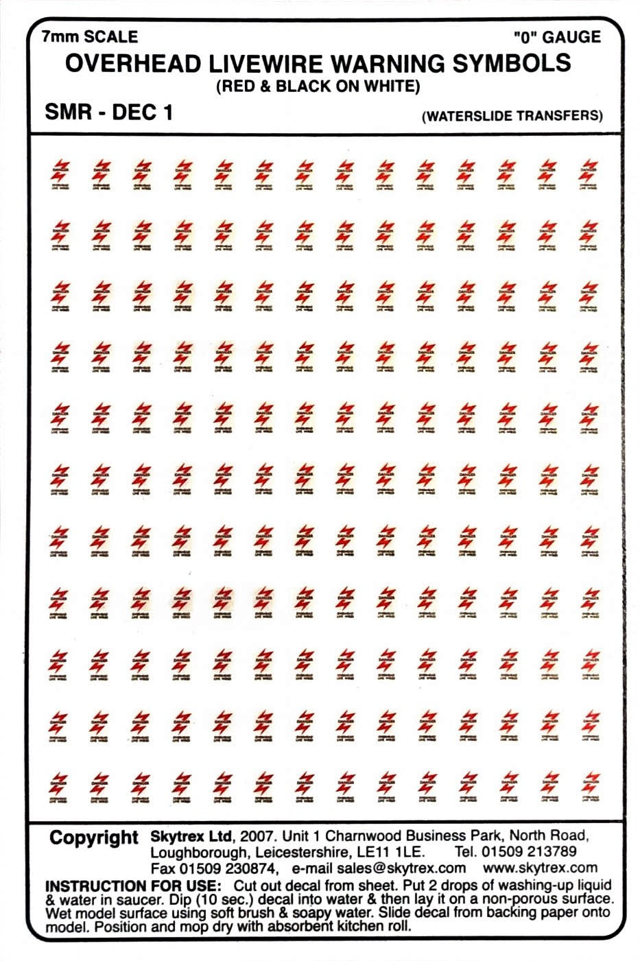 Over head Livewire Warning Symbols Decals (Pack 1)