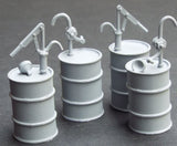 4 Oil Drums with Hand Pumps